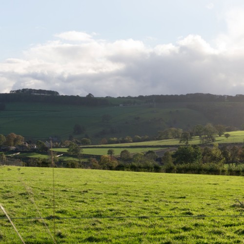 Bottom field and view at Thornbridge Outdoors