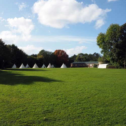 The camping field at Thornbridge Outdoors