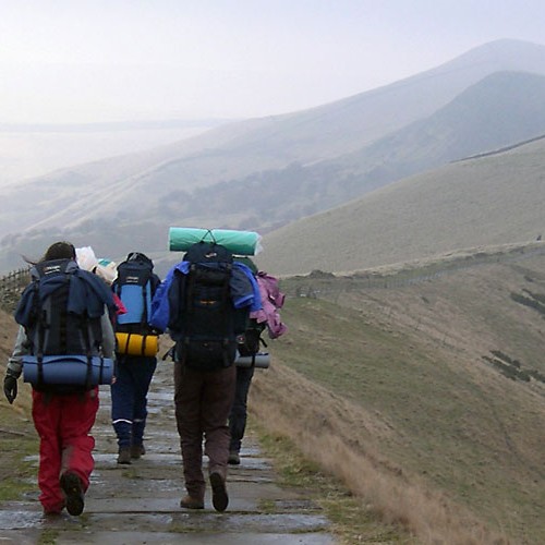 5 pupils walking on Duke of Edinburgh