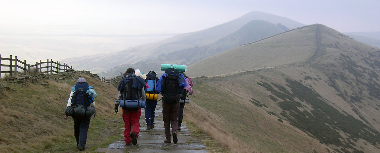 5 pupils walking on Duke of Edinburgh