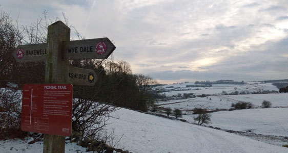 Monsal trail in snow near Thornbridge Outdoors