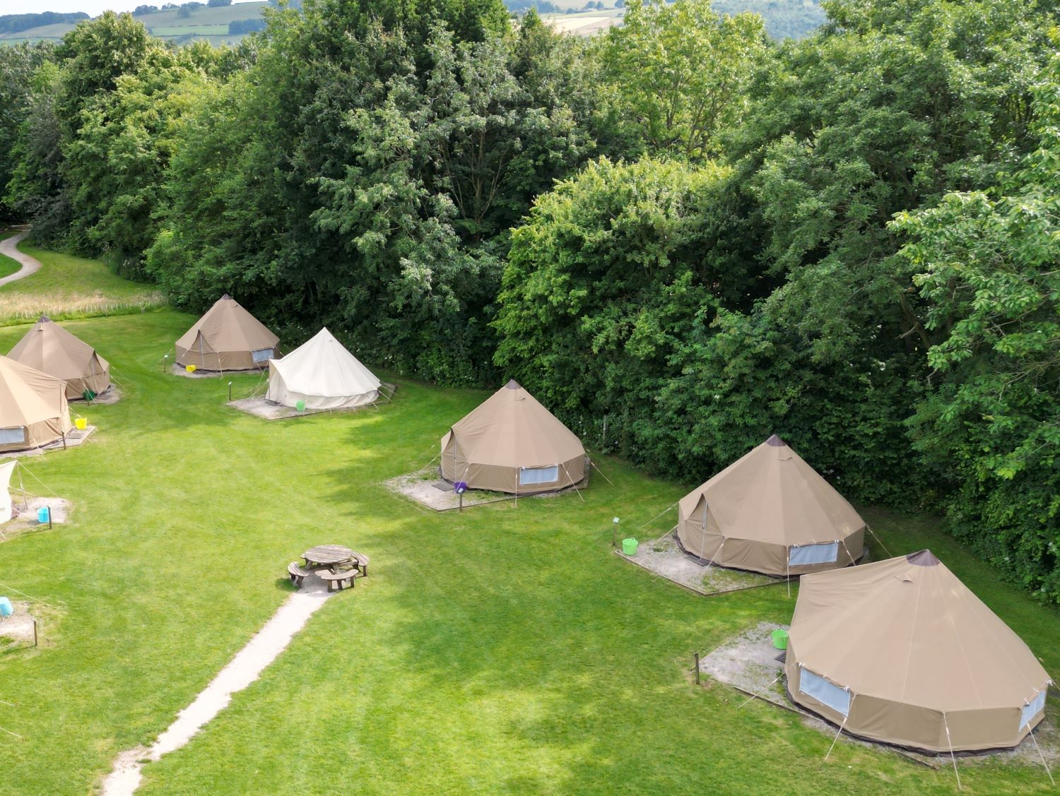 Bell Tent Village, view from above