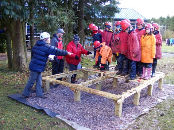 Pupils taking part in the Thornbridge Challenge (onsite ground-based)