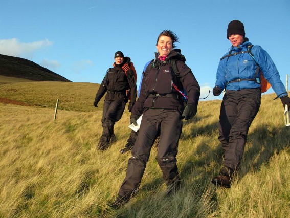 Adults walking in the Peak District